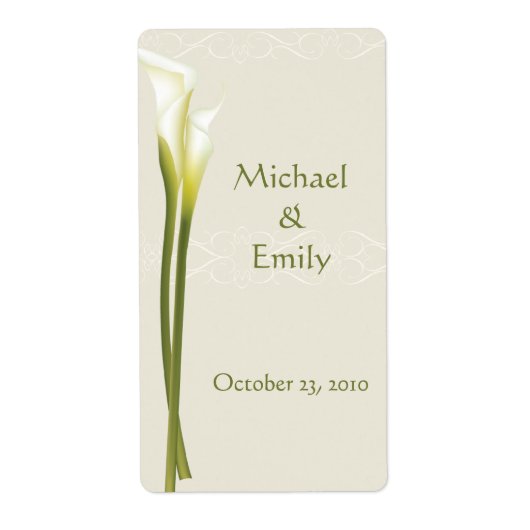 Calla Lily Wedding Favor Labels (Voorkant)