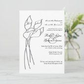 Calla Lily Wedding Invite Kaart (Staand voorkant)