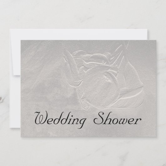 Calla Lily Wedding Shower Silver Invitation Kaart (Voorkant)