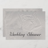 Calla Lily Wedding Shower Silver Invitation Kaart (Voorkant / Achterkant)