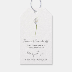 Calla Lily Zaadpakket Herdenking Funeral Geschenkl Cadeaulabel