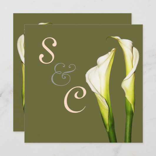 Calla Lys, invitations de mariage (Devant / Derrière)