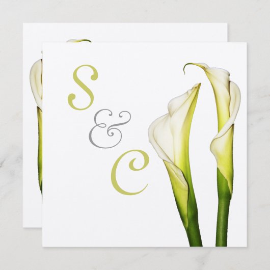 Calla Lys, invitations de mariage (Devant / Derrière)
