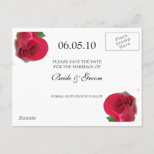 Calla/Roos De datum opslaan Briefkaart (Achterkant)