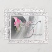 Calla Rose Lily Flourdissant Faire-part de mariage (Devant / Derrière)