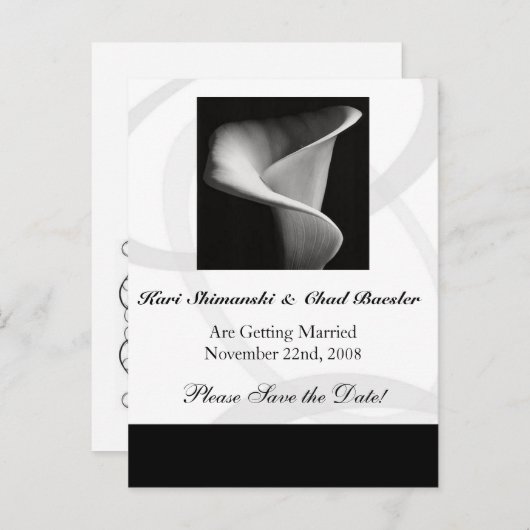 CallaLily Bewaar de datum Aankondigingskaart (Voorkant / Achterkant)