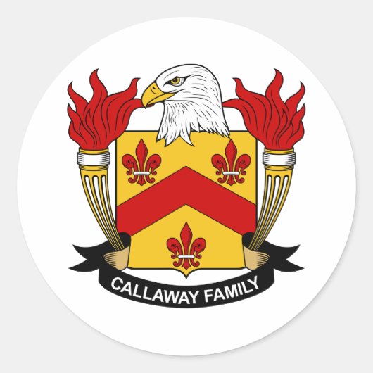 Callaway Family Crest Ronde Sticker (Voorkant)