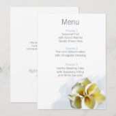 calle d'aquarelleCartes de menu mariage floral (Devant / Derrière)