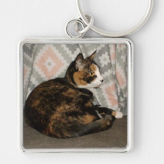 Callie Cat op Sofa Sleutelhanger (Voorkant)