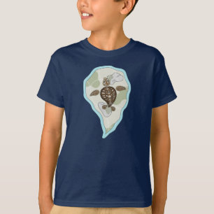 Callie het Zee Turtle Kind en Baby Dark Shirt