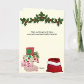 Callie Muffin's Relaxed Kerstmis - Kat Kerstmis Feestdagen Kaart (Achterkant)