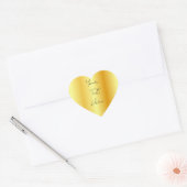 Calligraded Script Faux Gold voegt hier Jouw tekst Hart Sticker (Envelop)
