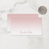 Calligrafed Script Naam Modern Roos Goud Trendy Notitiekaartje (Voorkant / Achterkant in situ)