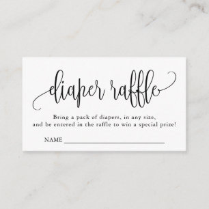 Calligrafie Baby shower Diaper Raffle Informatiekaartje
