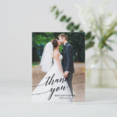 Calligrafie Bindende foto Bekleding Dank u Briefkaart (Staand voorkant)