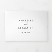 Calligrafie Black and White Trifold Wedding Drieluik Uitnodiging (Cover)