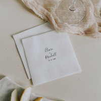 Calligrafie Black and White Wedding Napkins