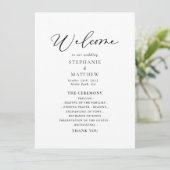 Calligrafie Black and White Wedding Programma (Staand voorkant)