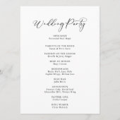 Calligrafie Black and White Wedding Programma (Achterkant)