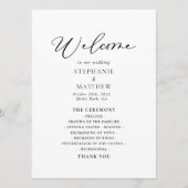 Calligrafie Black and White Wedding Programma (Voorkant)