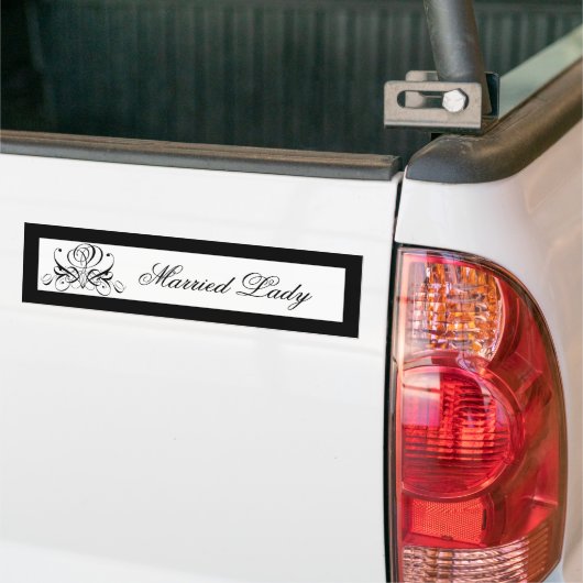 Calligrafie Black Roos Wedding Bumpersticker (Op Truck)