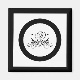 Calligrafie Black Roos Wedding Magneet