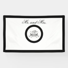 Calligrafie Black Roos Wedding Spandoek