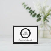 Calligrafie Black Roos Wedding Visitekaartje (Staand voorkant)