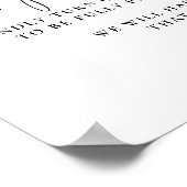 Calligrafie Black Wedding Unplugged Ceremony Poster (Hoek)