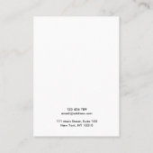 Calligrafie Black White Earring Display Kaart Visitekaartje (Achterkant)