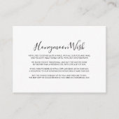 Calligrafie Black White Honeymoon Wish Informatiekaartje (Voorkant)