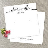 Calligrafie Black White Stud Earning Display Card Vierkante Visitekaartjes