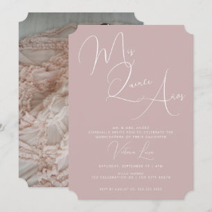 Calligrafie Blush Pink 15th Birthday quinceañera Kaart