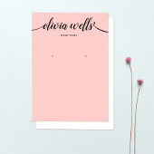 Calligrafie Blush Pink Earling Display Card Visitekaartje
