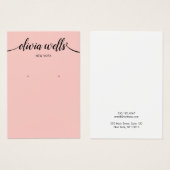 Calligrafie Blush Pink Earling Display Card Visitekaartje (Voorkant /achterkant)
