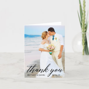 Calligrafie Bride Groom Weddenschap Foto: Bedankkaart