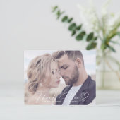 Calligrafie bruiloft Bedankt Mauve ID771 Aankondigingskaart (Staand voorkant)