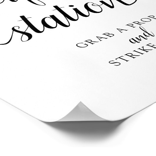 Calligrafie-bruiloft "Selfie-station" Poster (Hoek)