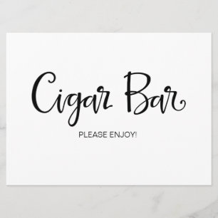 Calligrafie "Cigar Bar" Trouwbord Kaart