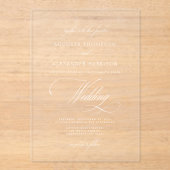  Calligrafie Classy Wedding Acryl Uitnodigingen (Voorkant)