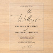 Calligrafie Classy Wedding Acryl Uitnodigingen (Voorkant)