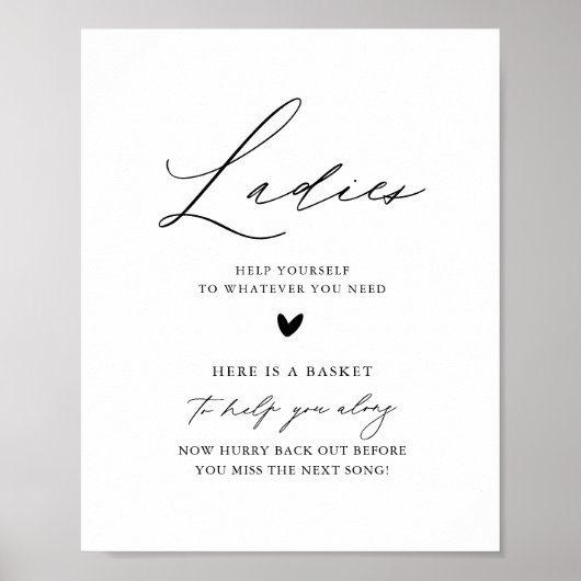 Calligrafie-dames Weddenschap Bathroom mandje Poster (Voorkant)