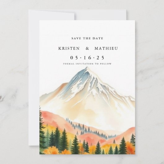 Calligrafie Digital Mountain Save The Date (Voorkant)