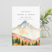Calligrafie Digital Mountain Save The Date (Staand voorkant)