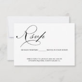 Calligrafie Eenvoudig script reserveringsbudget vo RSVP Kaartje (Voorkant)