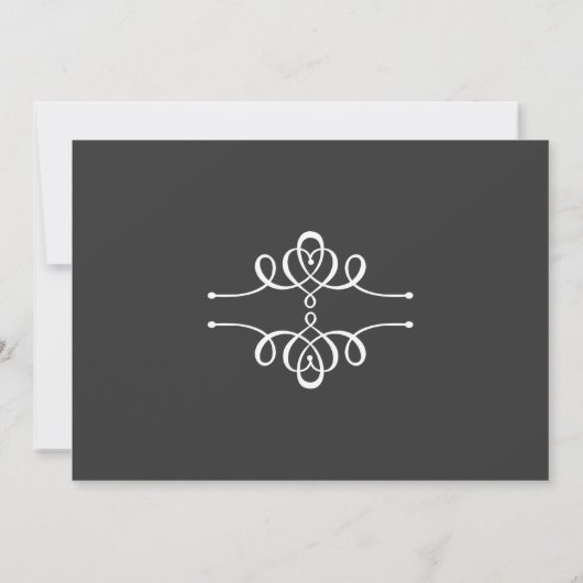 Calligrafie Elegance Grey Engagement Party Kaart (Achterkant)