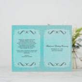 Calligrafie Elegance Linen Wedding Programme (Staand voorkant)