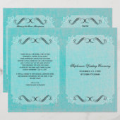 Calligrafie Elegance Linen Wedding Programme (Voorkant / Achterkant)