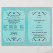 Calligrafie Elegance Linen Wedding Programme (Achterkant)