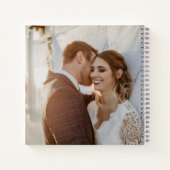 Calligrafie Elegant Black Wedding Photo Guestbook Notitieboek (Achterkant)